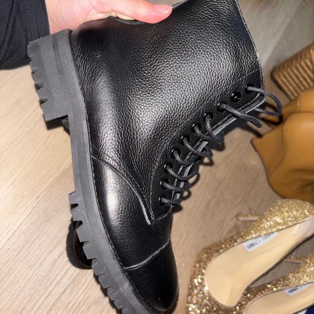 Black Leather Ankle Boots